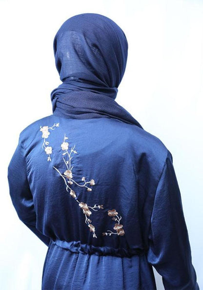 Stunning Golden Floral Stitched Dress-almanaar Islamic Store