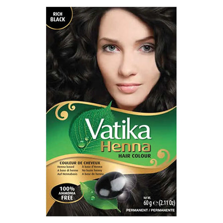 Vatika Henna Powder Rich Black 60g-almanaar Islamic Store