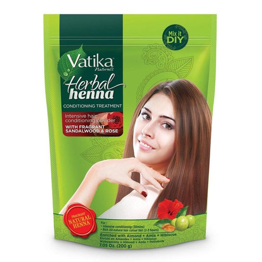 Vatika Sandalwood & Rose Herbal Henna Conditioning Treatment 200g-almanaar Islamic Store