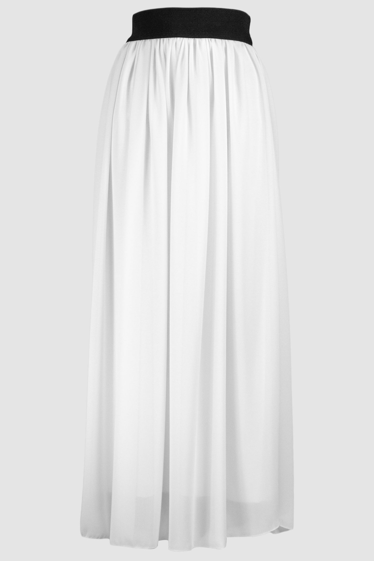 White Chiffon Flared Skirt With Inner Layer-almanaar Islamic Store