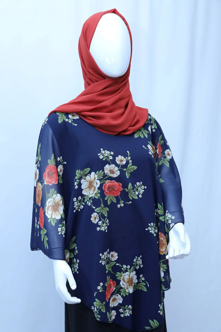 Women Fashion Floral Print Maxi Dress-almanaar Islamic Store