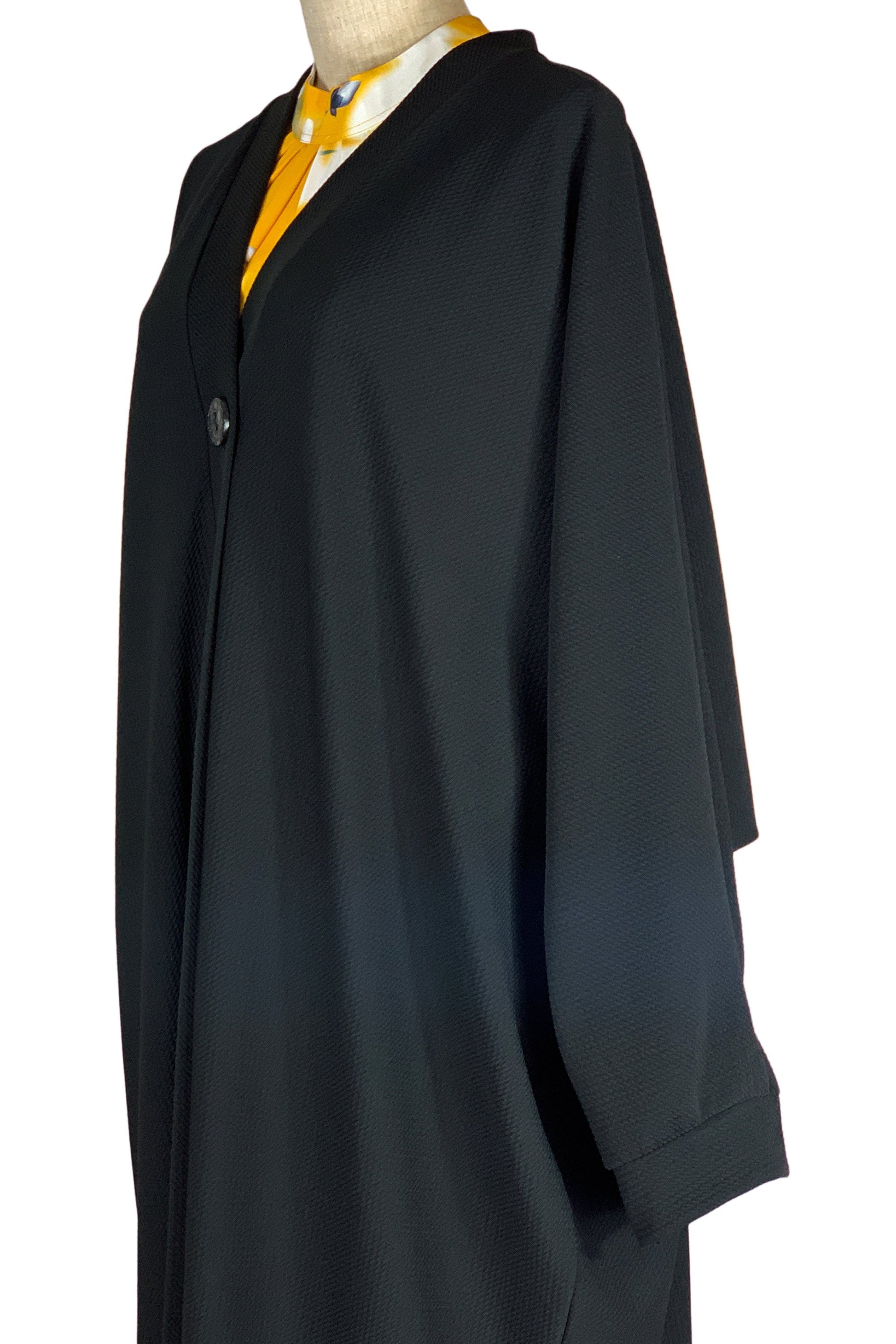 Women's loose free size casual coat- Black-almanaar Islamic Store